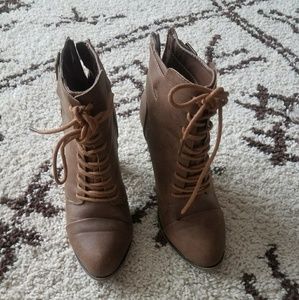 Brown lace up boots